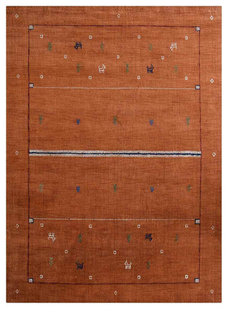 HAND KNOTTED LOOM WOOL ECO-FRIENDLY AREA RUGS - Rectangle, Orange, Contemporary