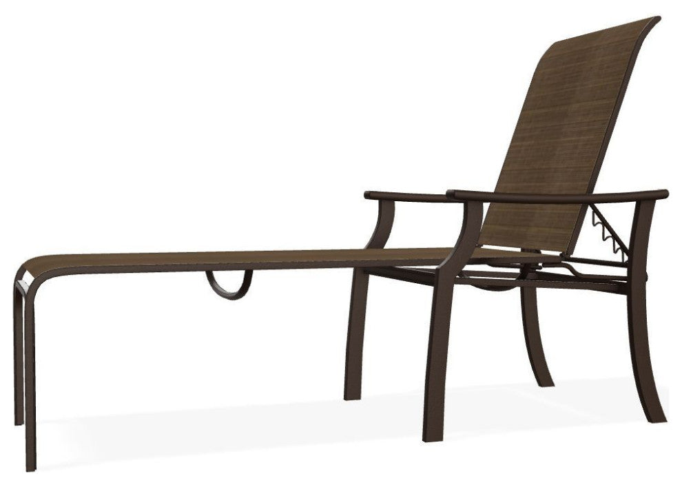 St. Catherine Sling 4-Position Outdoor Chaise Lounge, Bark/Kona