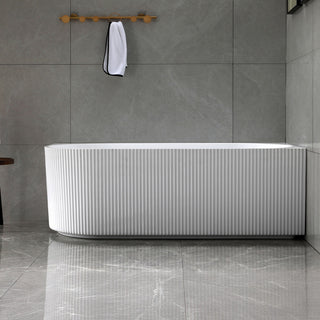 67" Freestanding Acrylic Bathtub in Glossy White