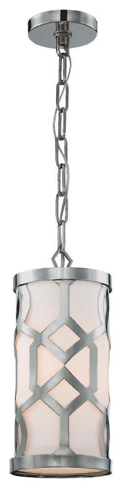 Libby Langdon for Crystorama Jennings 1 Light Polished Nickel Pendant