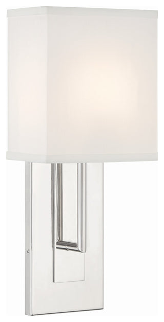 Crystorama Brent 1 Light Polished Nickel Sconce
