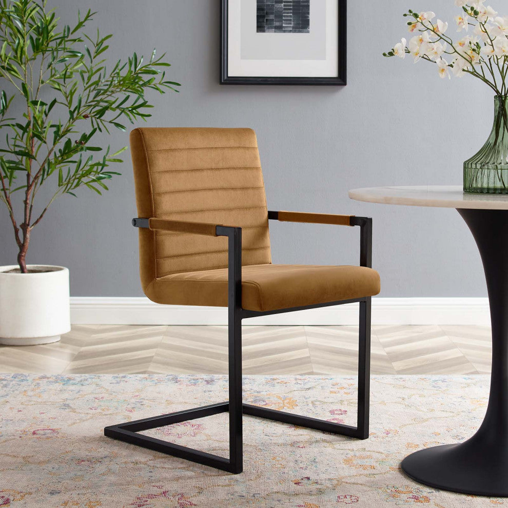 Side Dining Chair, Set of 2, Velvet, Brown, Cafe Bistro Restaurant Hospitality