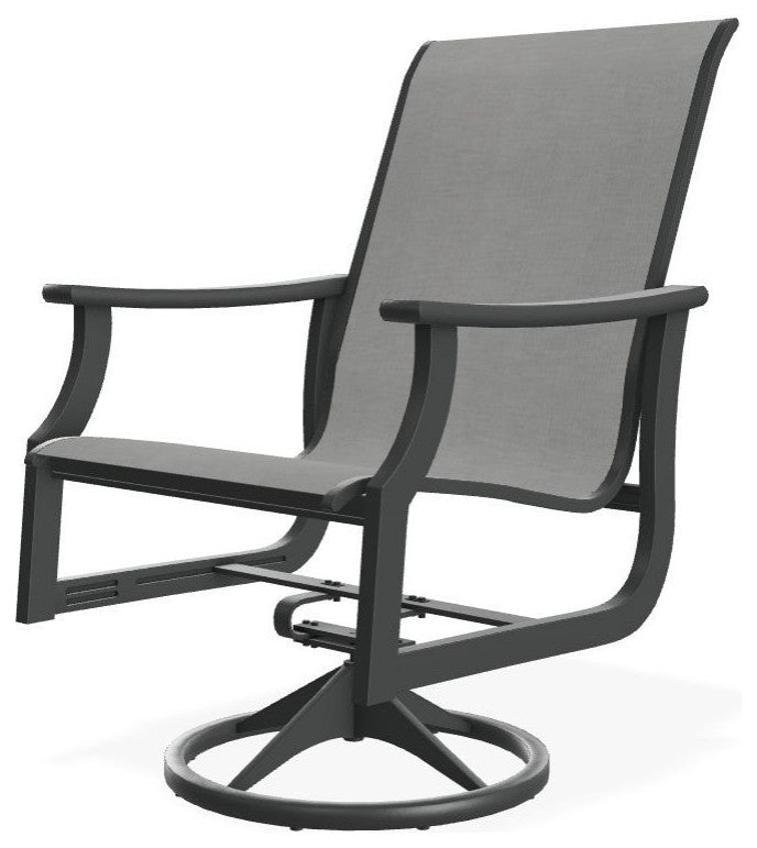 St. Catherine Sling Outdoor Swivel Rocker, Alloy/Graphite
