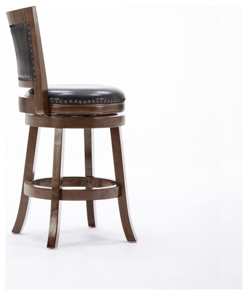Bristol 24" Counter Height Swivel Stool, Cappuccino