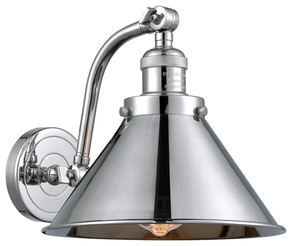 1-Light Briarcliff 8" Sconce, Polished Chrome