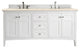 Palisades 72" Double Vanity, Bright White, Eternal Marfil Quartz Top