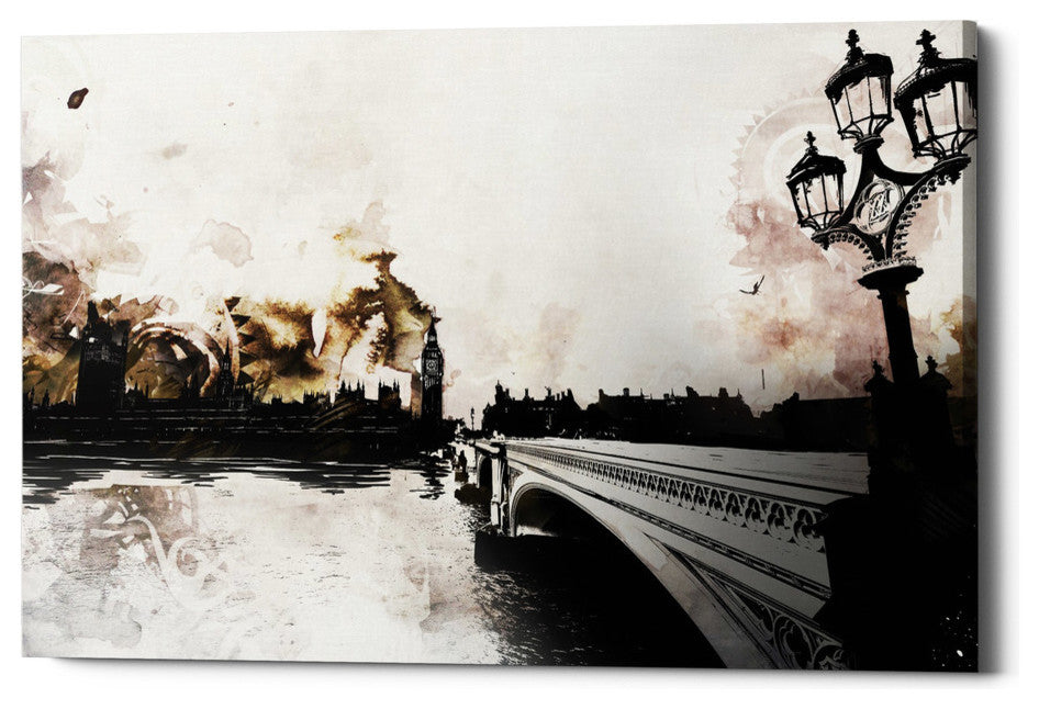 Epic Graffiti "The Thames" by Jonathan Lam, Giclee Canvas Wall Art, 18"x12"