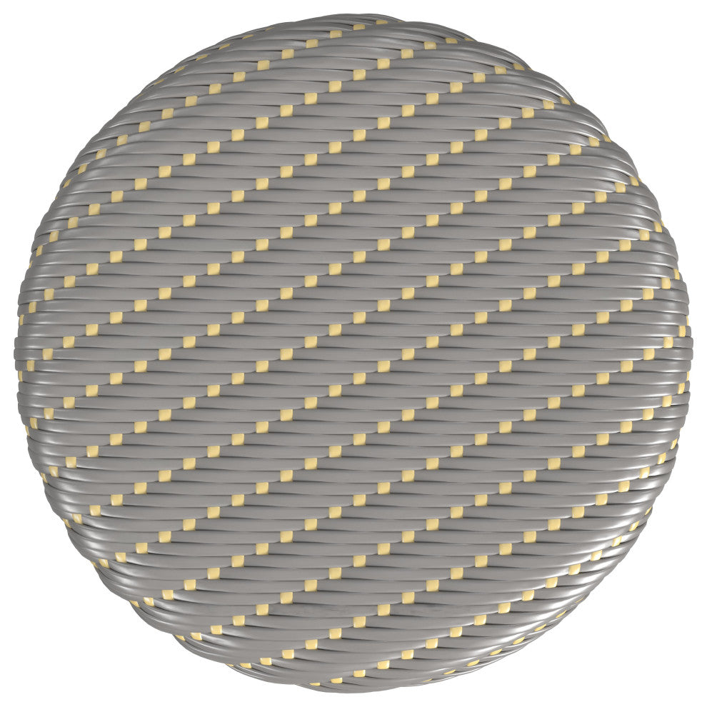 Tobias Rattan Counter Stool, Gray and Yellow