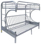Cameron Multi-Function Futon/Bunk Bed, Silver, Twin/Full/Futon