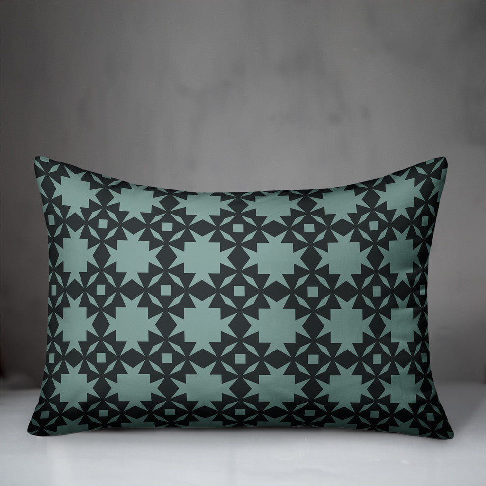 Folk Southwestern Pattern in Blue Throw Pillow