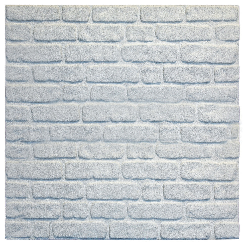 Faux Brick Wall 3D Wall Panels, White, Sample 10x10"