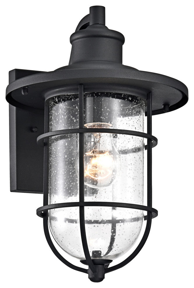 CHLOE Lighting Markus Transitional 1-Light Textured Black Outdoor Wall Sconce