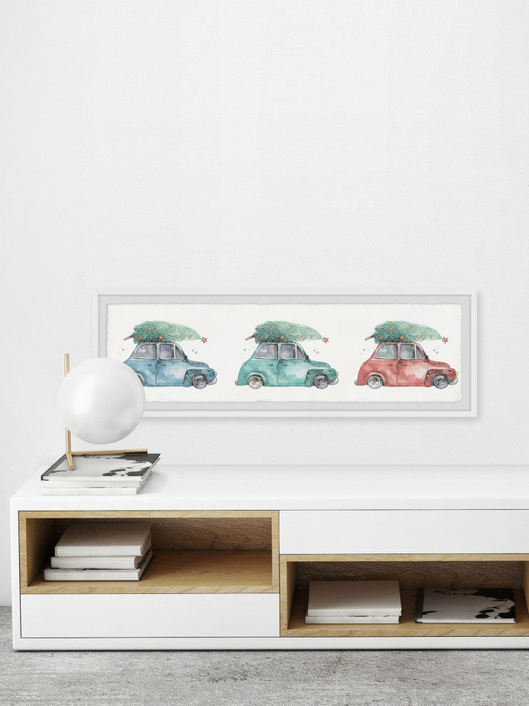 "Pine Tree Shopping" Framed Painting Print, 45x15