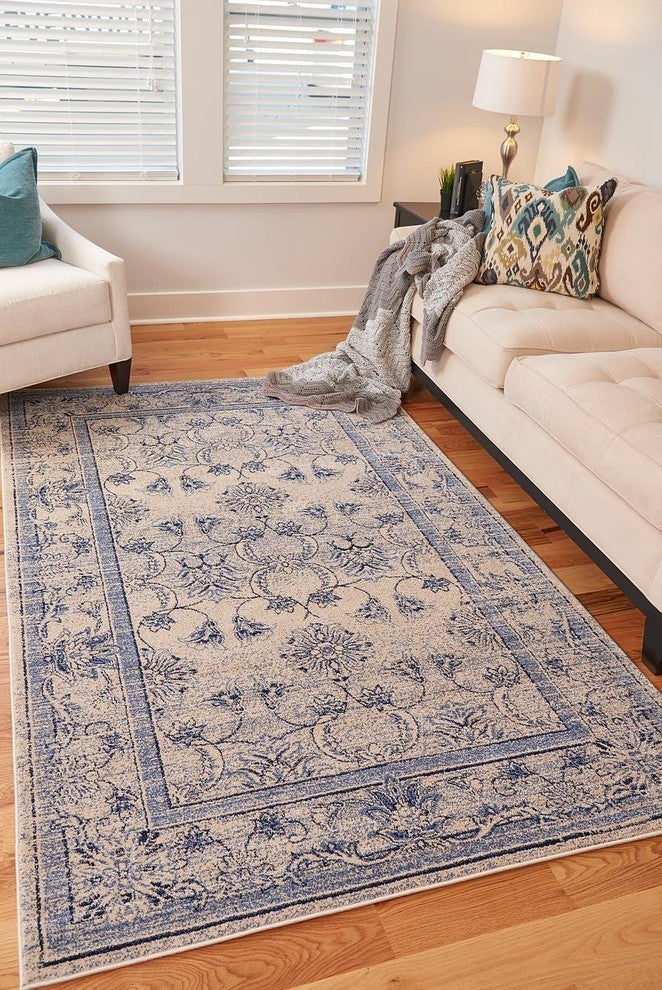 Unique Loom Ivory La Jolla Botanica 7'x10' Area Rug