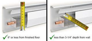 Wood Baseboard Heater Cover, 5' Length, Shaker, Open Endcaps