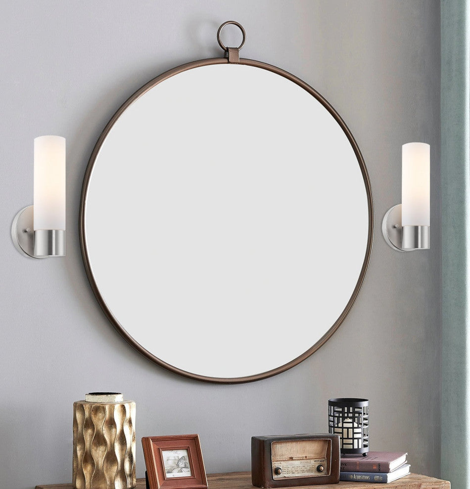 Kira Home Sol 10" Wall Sconce, Frosted Glass Shade, for Bathroom/, (2)