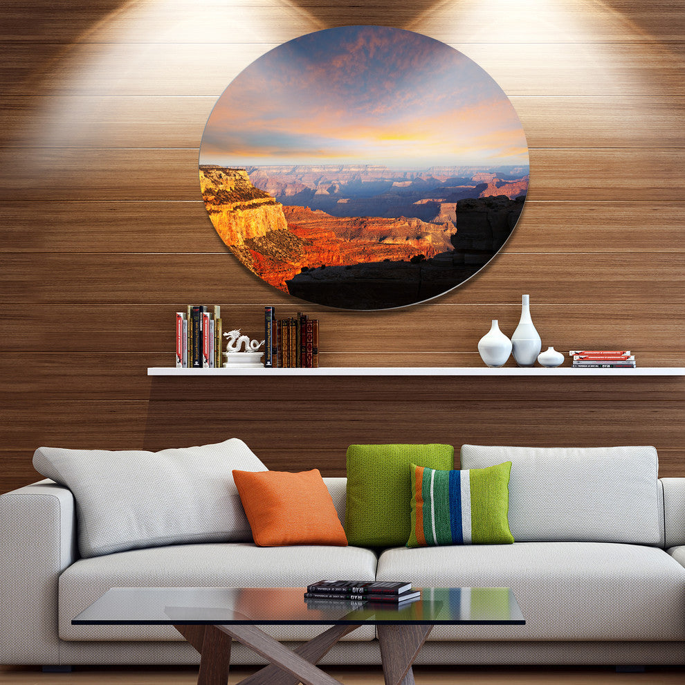 Beautiful View Of Grand Canyon, Landscape Disc Metal Artwork, 11"