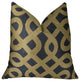 Golden Maze Black and Gold Handmade Luxury Pillow, 20"x26" Standard