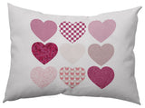 Patterned Hearts Decorative Throw Pillow, Pink, 14"x20"