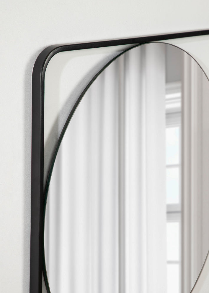 Nobles Radius Corner Framed Mirror, Black 24x24