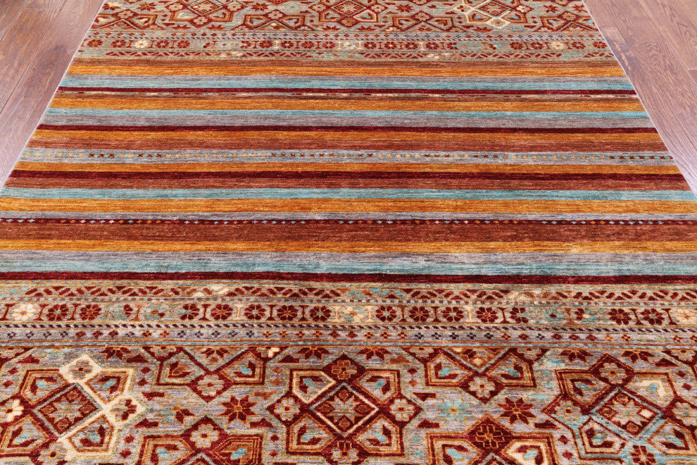 5' 7" X 8' 2" Super Kazak Khorjin Handmade Rug Q7545