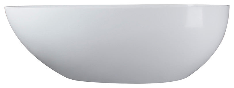 Vanity Art Solid Surface Resin Stone Freestanding Bathtub, Glossy White, 59 in. X 30 in.
