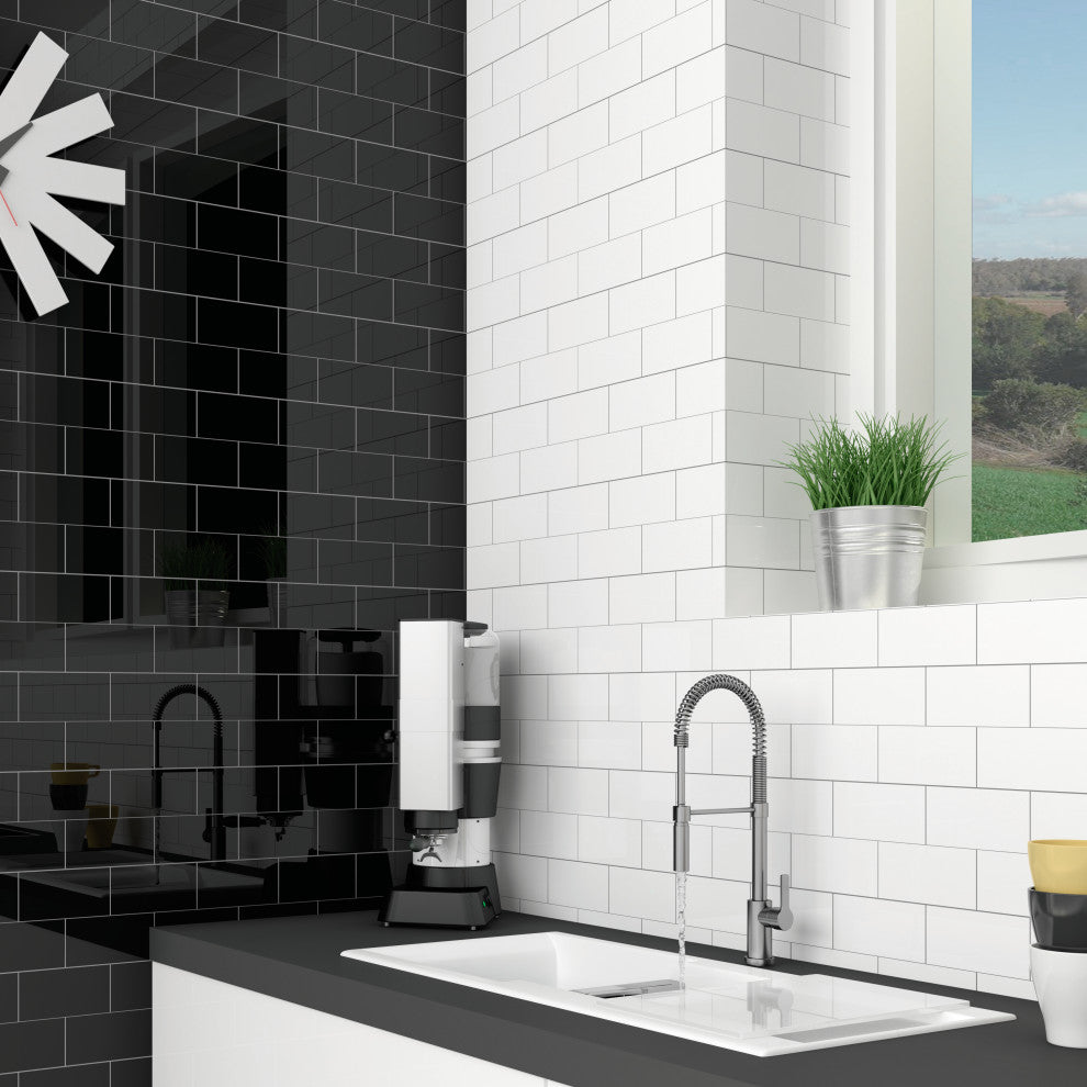 Crown Heights Ceramic Wall Tile, Glossy White