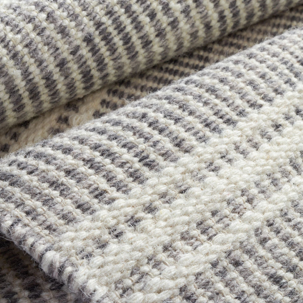 Dash & Albert Malta Grey Handwoven Wool Rug, Grey, 8' x 10'