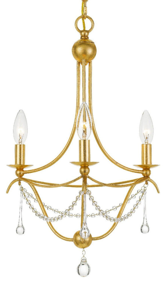 Crystorama Lighting Group 423 Metro 3 Light 16"W Taper Candle - Antique Gold