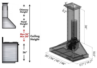 ZLINE 48" Ducted Vent Designer Series Wall Mount Range Hood