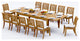 13-Piece Teak Dining Set: 122" Rectangle Extn Table 12 Arbor Stacking Arm Chairs