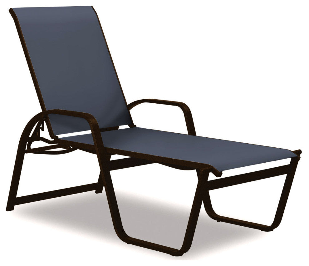 Aruba II 4-Position High Bed Chaise, Textured Kona, Augustine Denim
