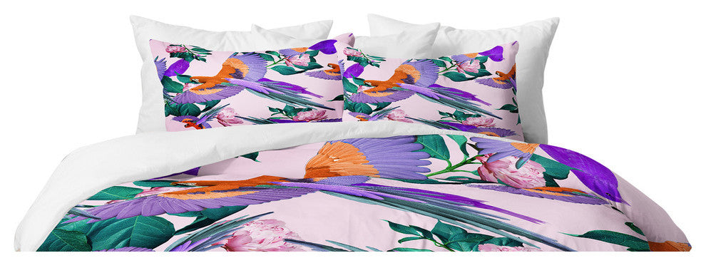 Deny Designs Kei Parrot Paradise Duvet Cover Set