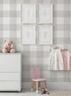 Checkered Fabric Look Medium Peel and Stick Vinyl Wallpaper, Gray, 24"x108"