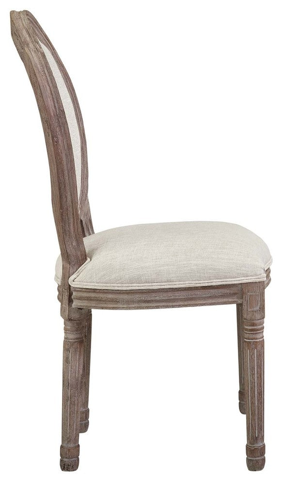 Emanate Dining Side Chair Upholstered Fabric Set of 4, Beige