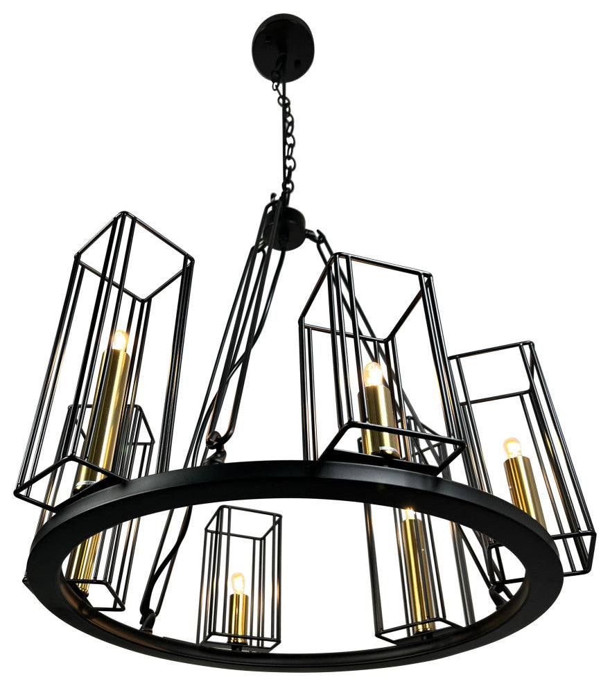 Muyal 6-Light Black Circular Chandelier