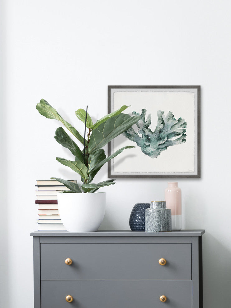 "Faded Coral" Framed Painting Print, 12"x12"