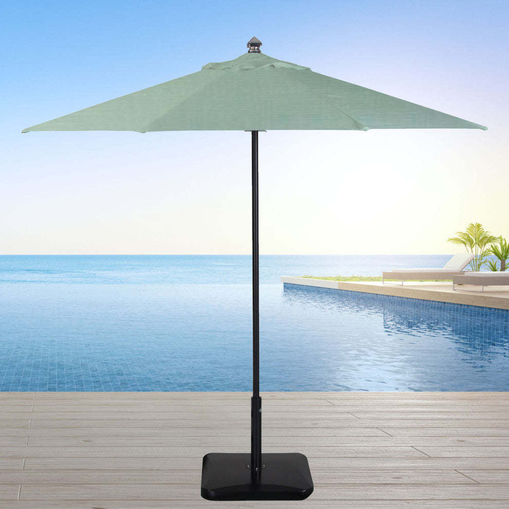 9' Round Flexibe Commercial Umbrella, Black, Spa