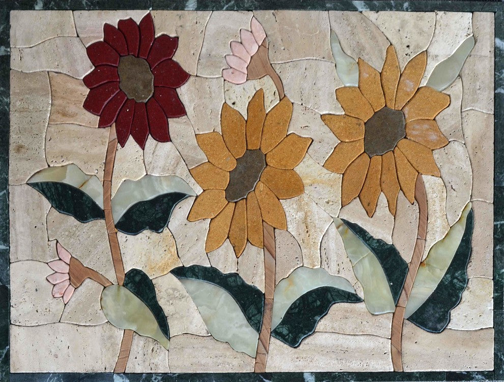 Stone Art Mosaic, Flora, 30"x24"