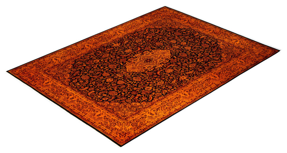 Fine Vibrance, One-of-a-Kind Hand-Knotted Area Rug Orange, 9'1"x12'2"