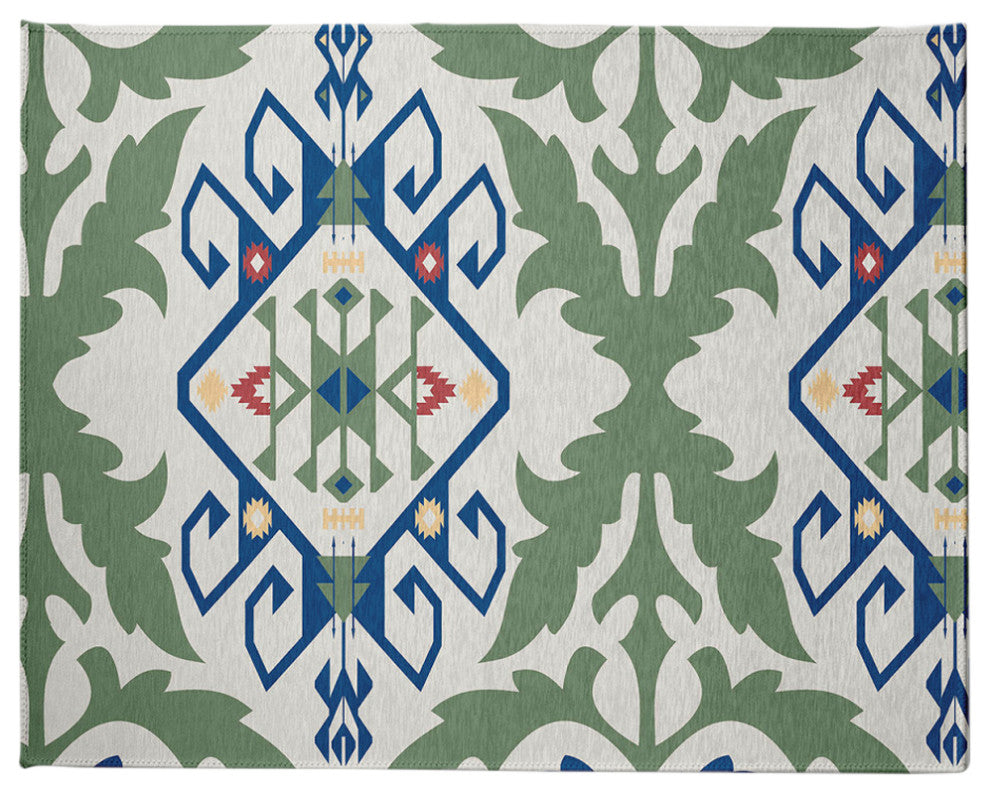 Bombay Medallion Spring Chenille Rug, Dark Cobalt Blue, 8'x10'