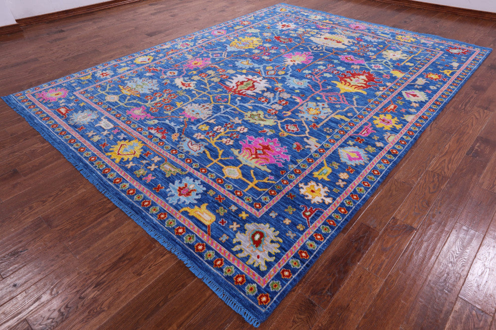 9' 0" X 12' 1" Turkish Oushak Hand Knotted Wool Rug - Q15695