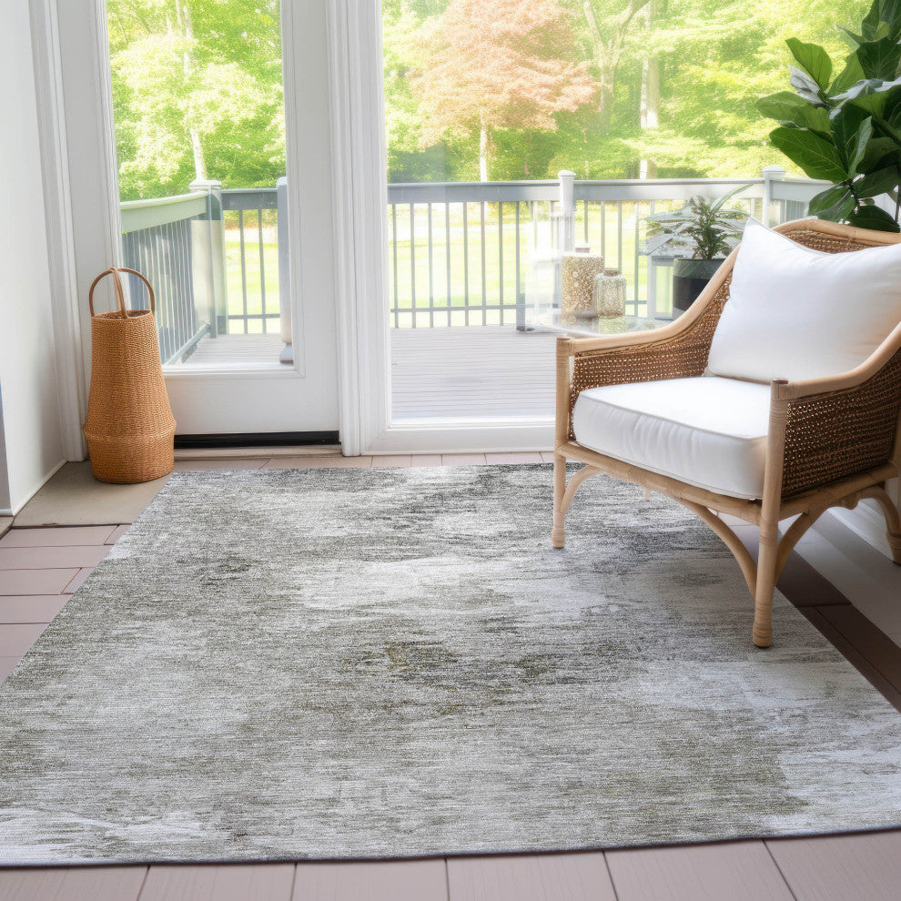 Machine Washable Indoor/Outdoor Chantille ACN597 Beige 2'6" x 3'10" Rug