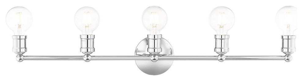 Livex Lighting Lansdale 5 Light Polished Chrome ADA Large Vanity Sconce