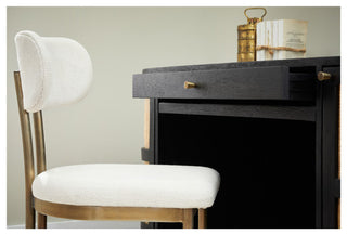 Canggu Cane Solid Wood Desk - Charcoal