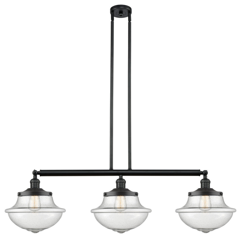 Franklin Restoration Oxford 42" Island Light, Matte Black, Seedy