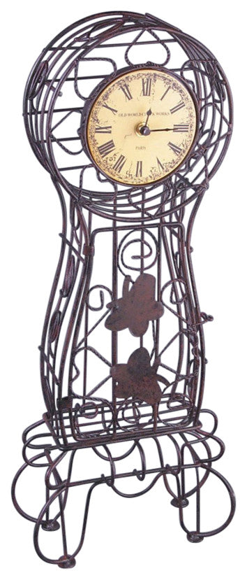 Analog Metal Quartz Tabletop Clock, Brown