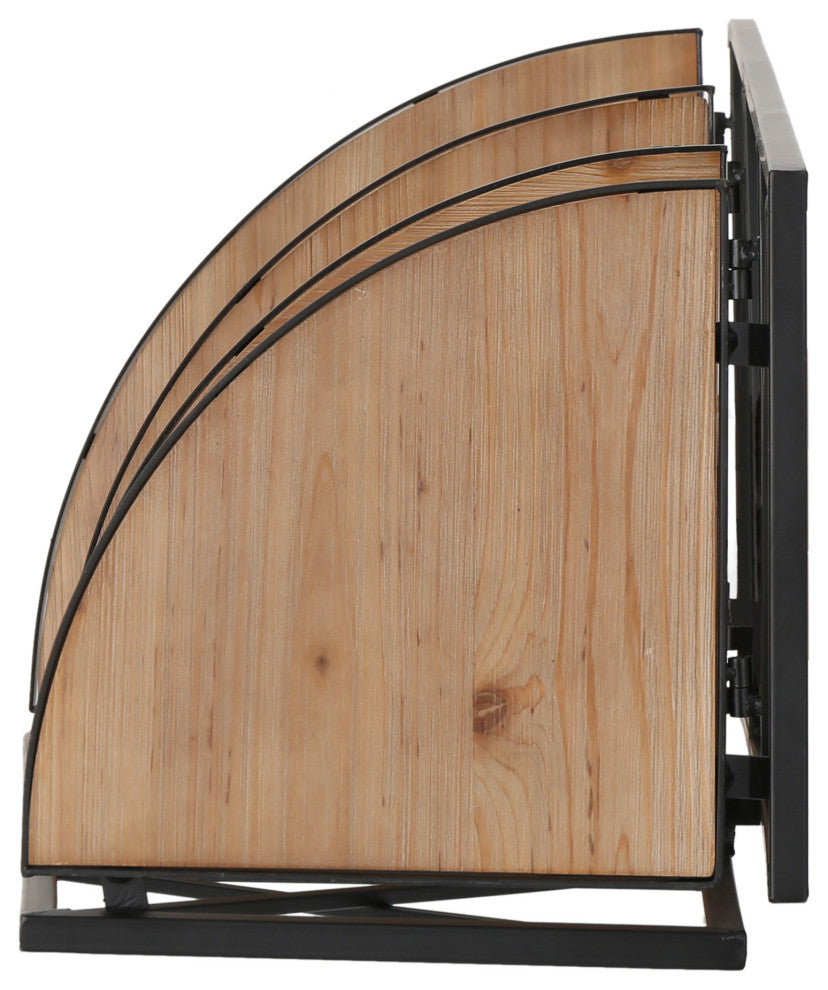 GDF Studio Venice Outdoor Naturally Antique Firwood 3-Tier Corner Shelf