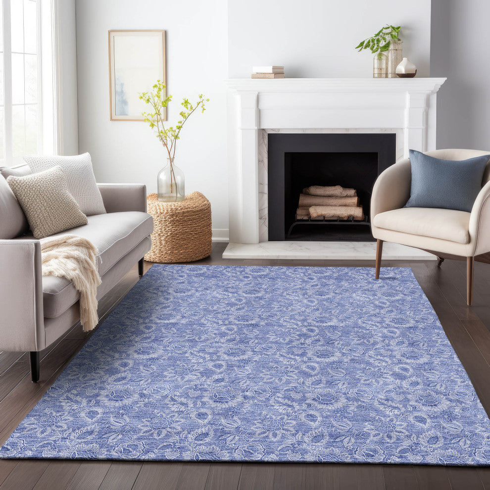 Premium Machine Washable Mayfield AMF662 Denim 3' x 5' Rug