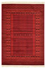 Unique Loom Red Roosevelt Tekke 4' 0 x 6' 0 Area Rug